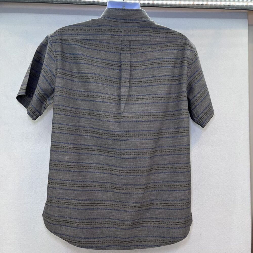 Eddie Bauer Classic fit short sleeve button down cotton gray blue mens sz L - Picture 4 of 11